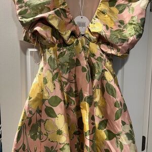 Floral Dress in Pink and Yellow